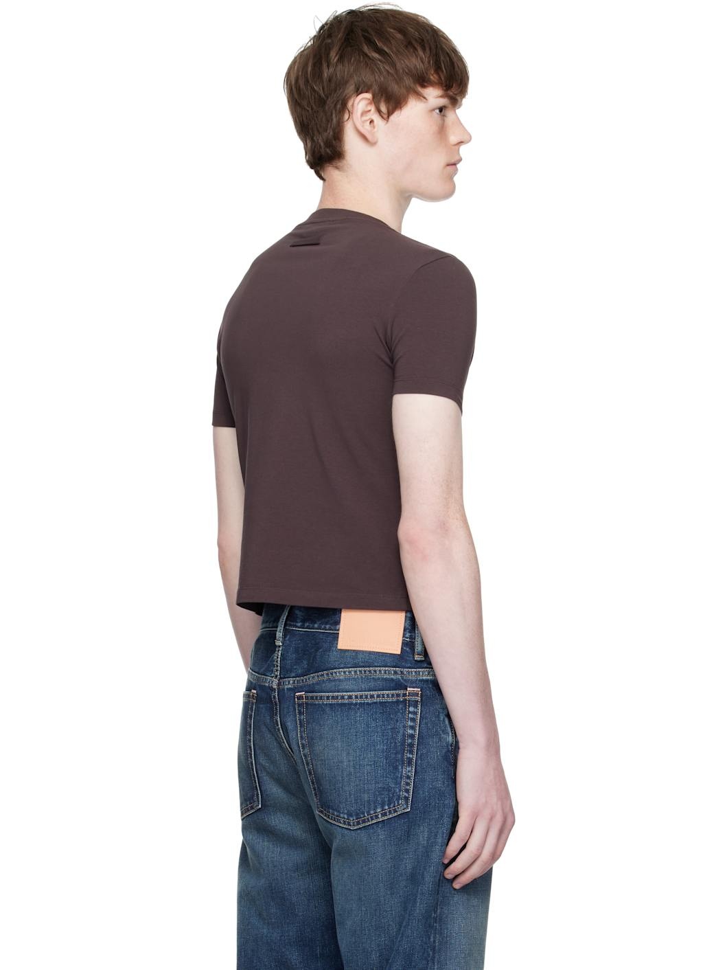 Brown Printed Wood T-shirt - 3