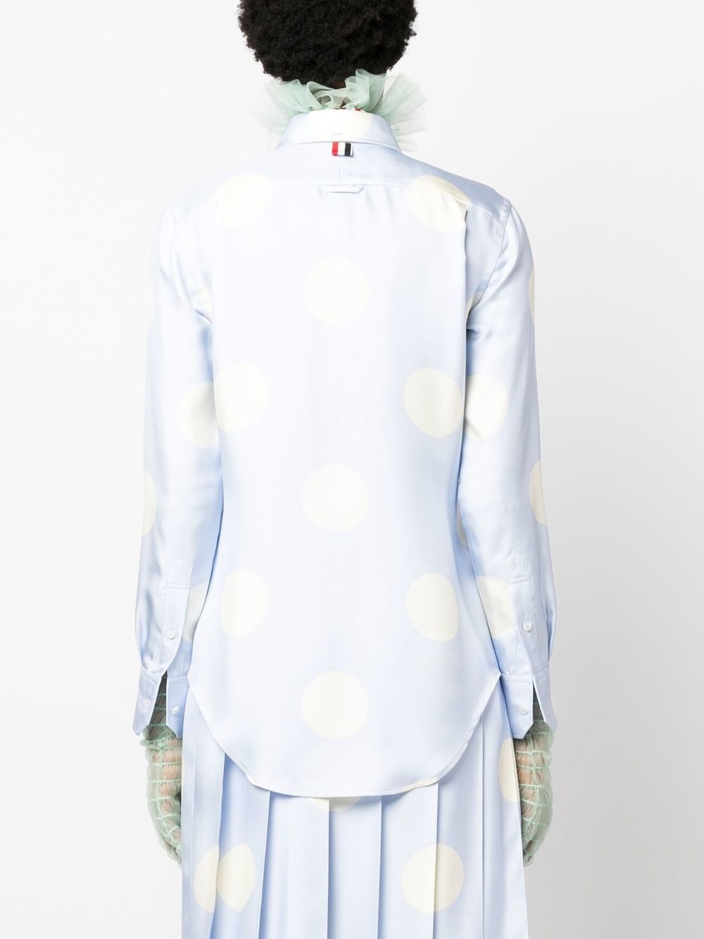 polka-dot silk long-sleeve shirt - 4