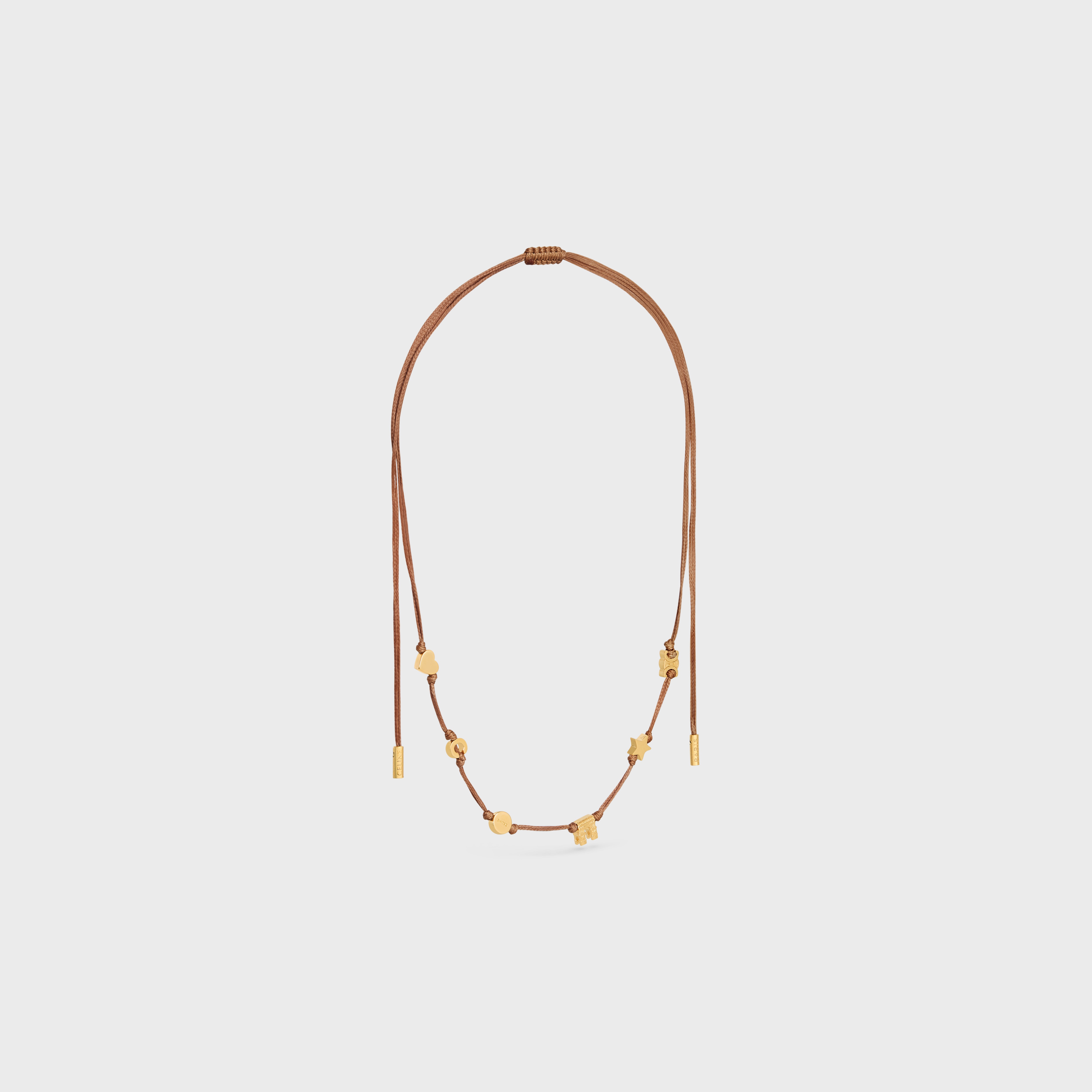Celine Plage Multi Necklace in Brass with Gold Finish and Polyester - 3