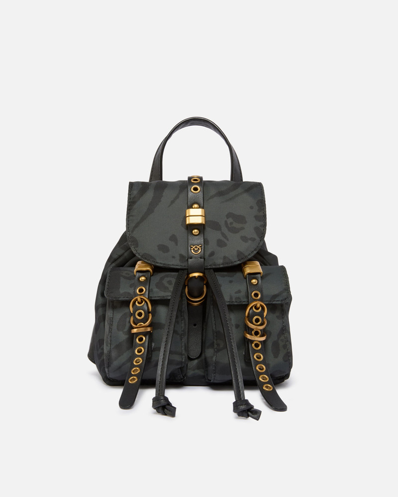 SMALL NYLON BACKPACK WITH ANIMAL PRINT 1