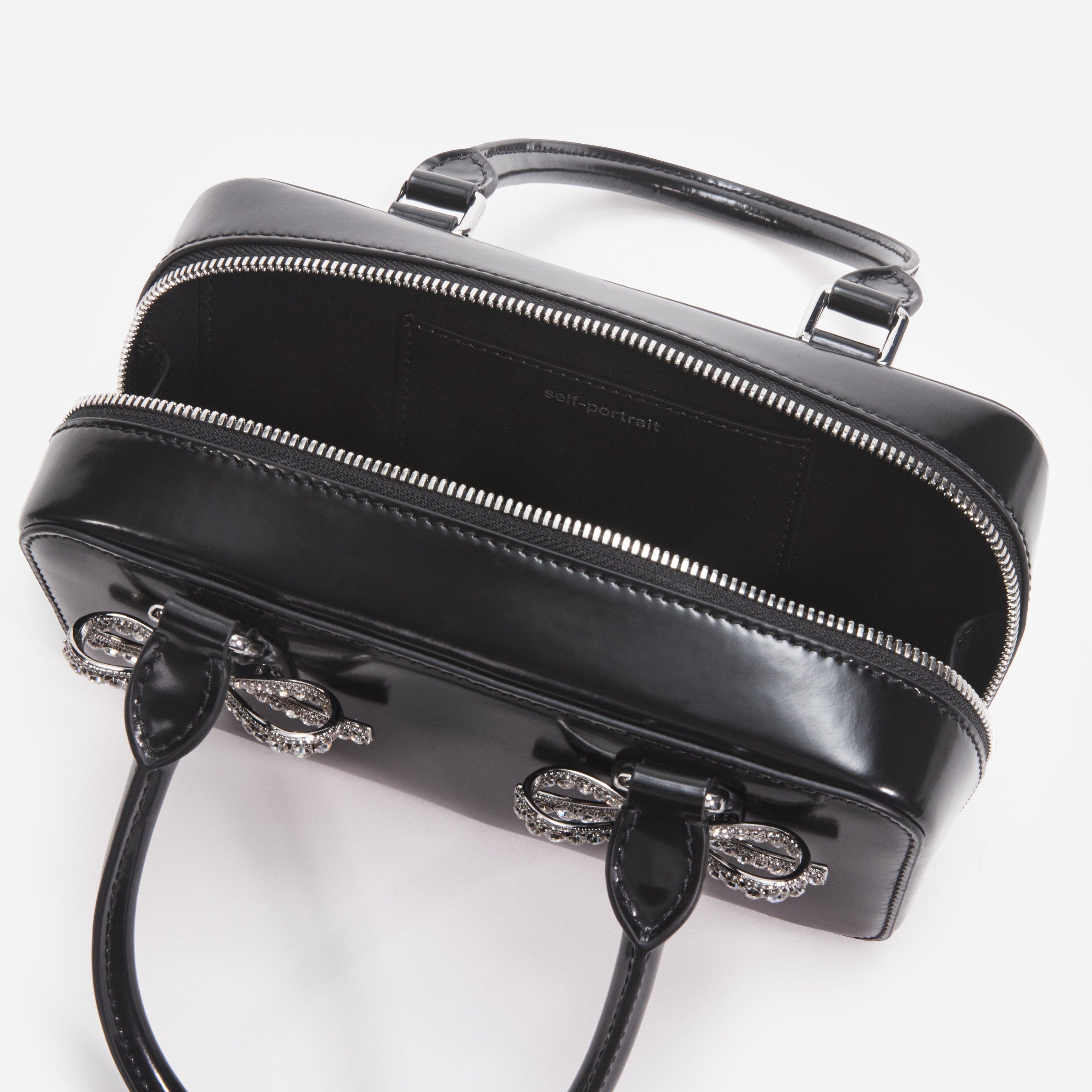 Black Leather Mini Tote Bag - 4