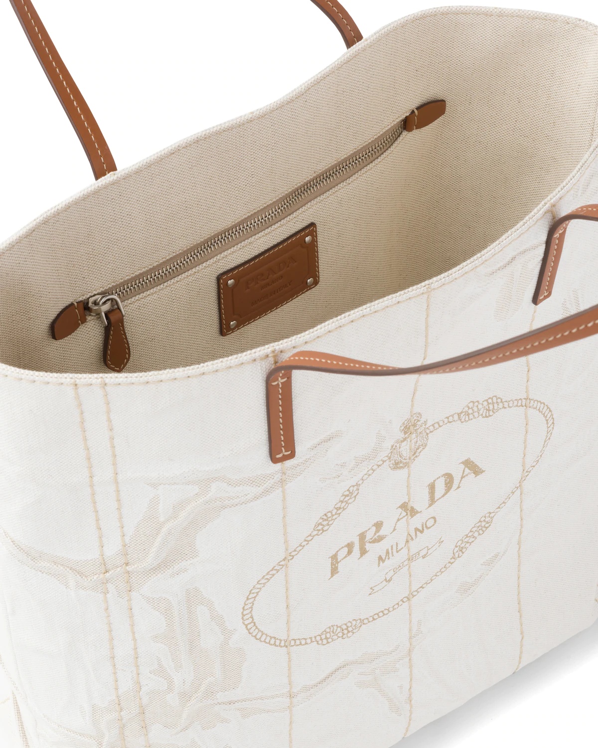 Large Tote in Printed Linen Blend - 4