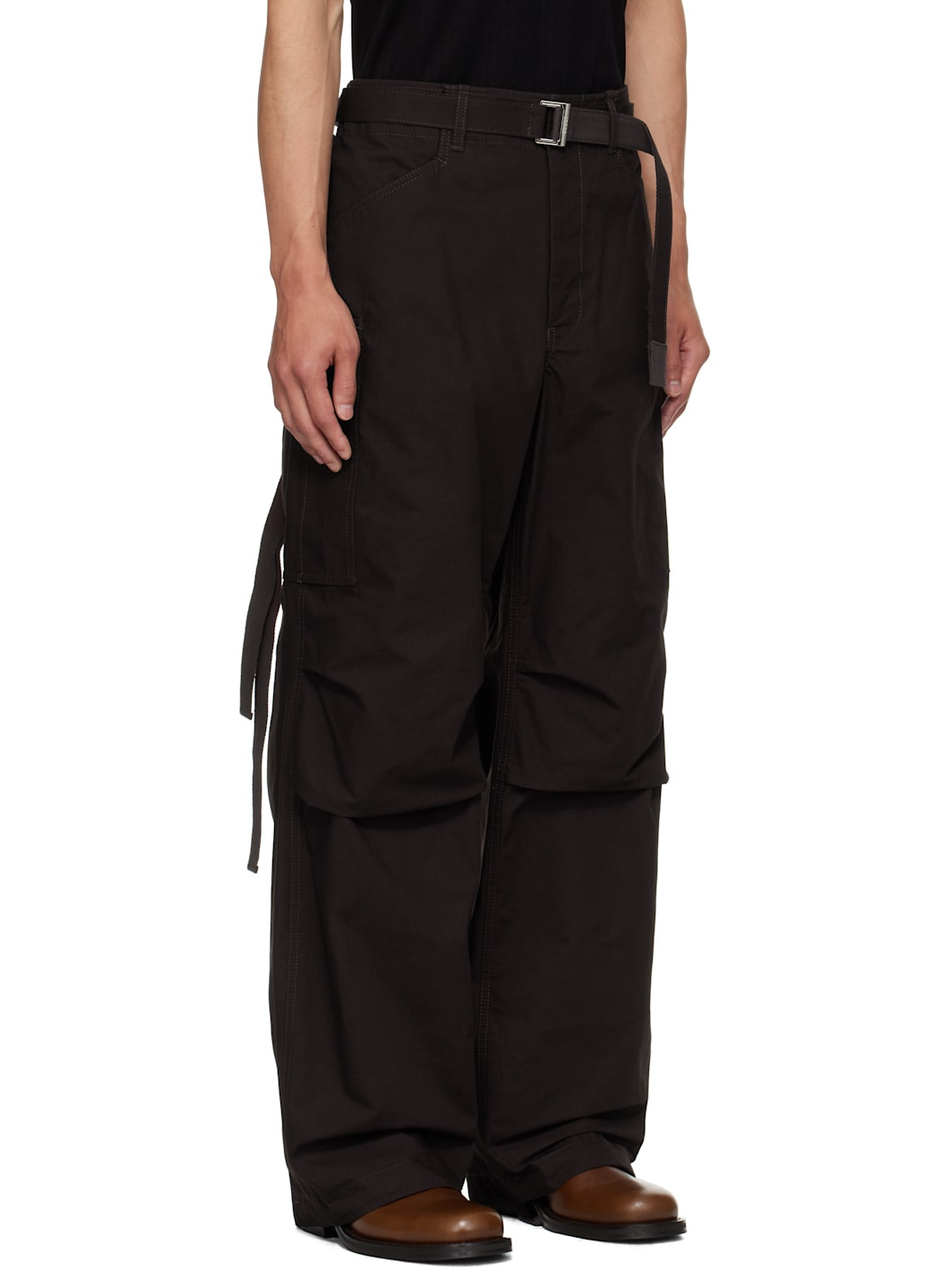 Brown Rip Stop Cargo Pants - 2