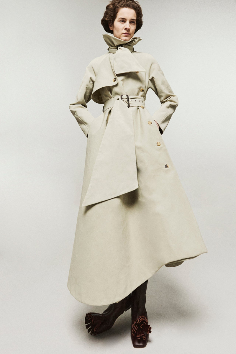 FLARED BELTED TRENCH COAT LIGHT KHAKI 1