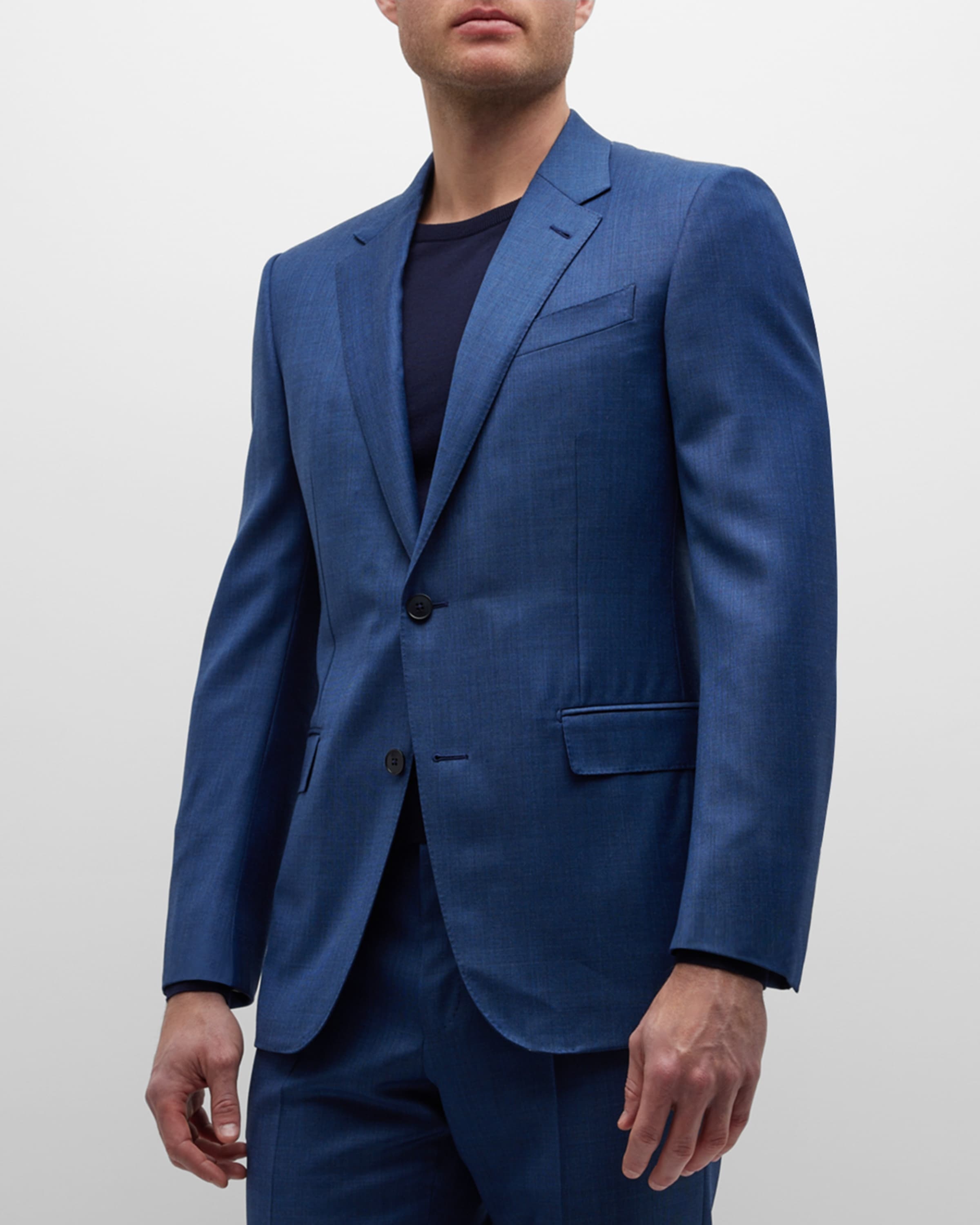 Men's Solid Wool Classic-Fit Suit - 5
