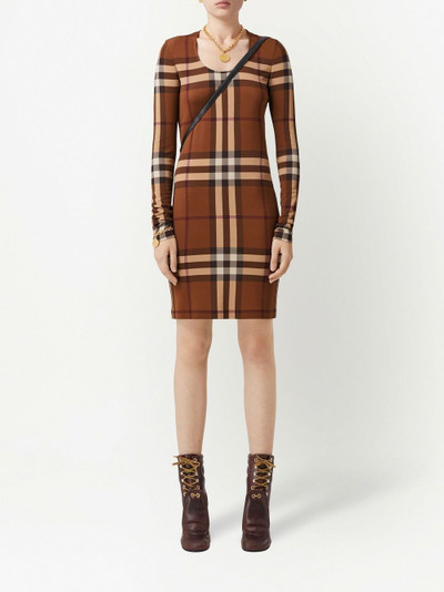 Burberry Exaggerated-Check jersey dress outlook