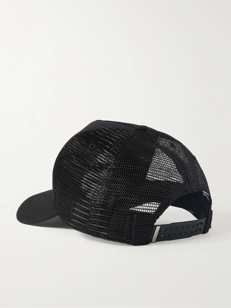 Logo-Embroidered Printed Cotton-Canvas and Mesh Trucker Hat 3