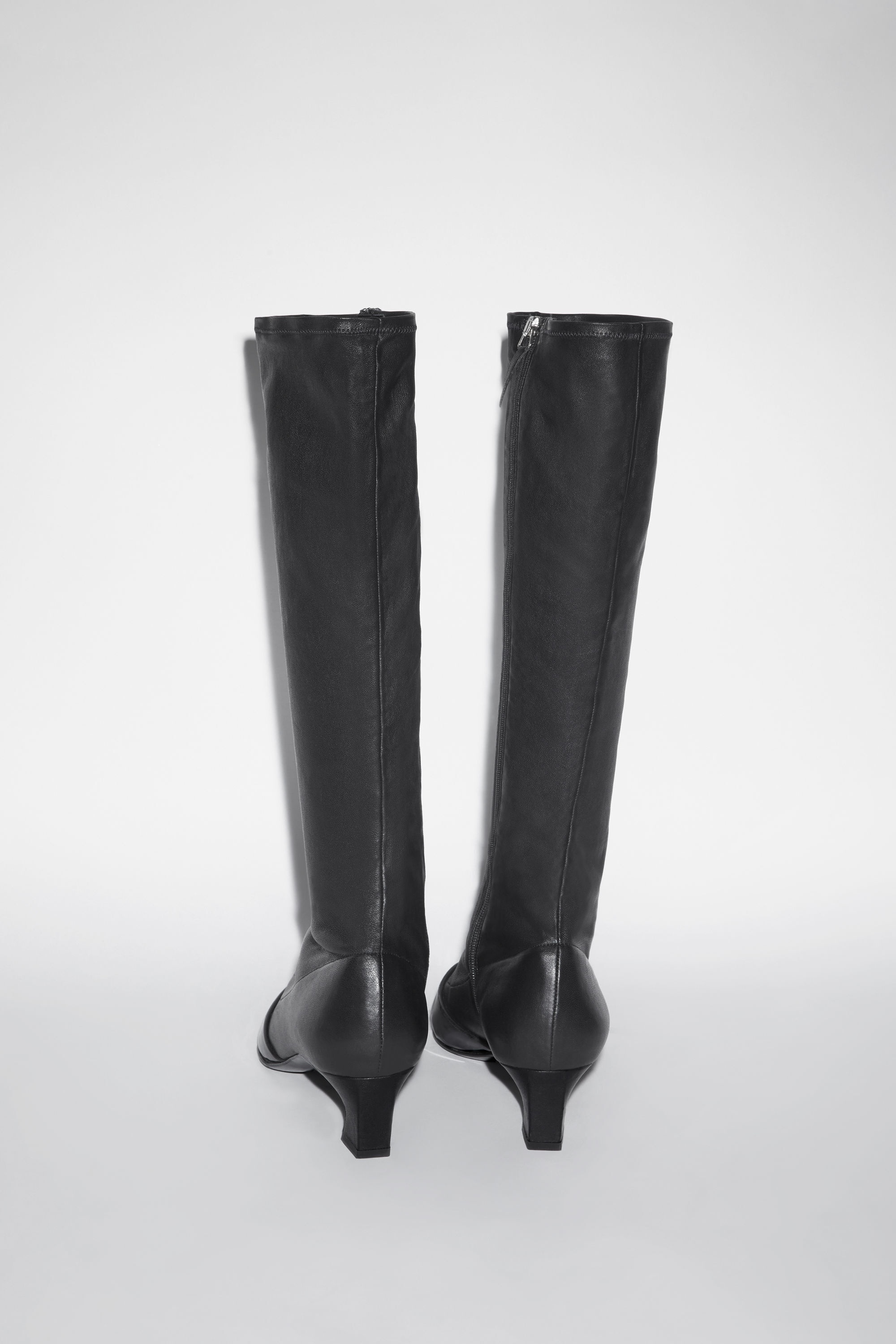 Leather heeled boots - Black - 4
