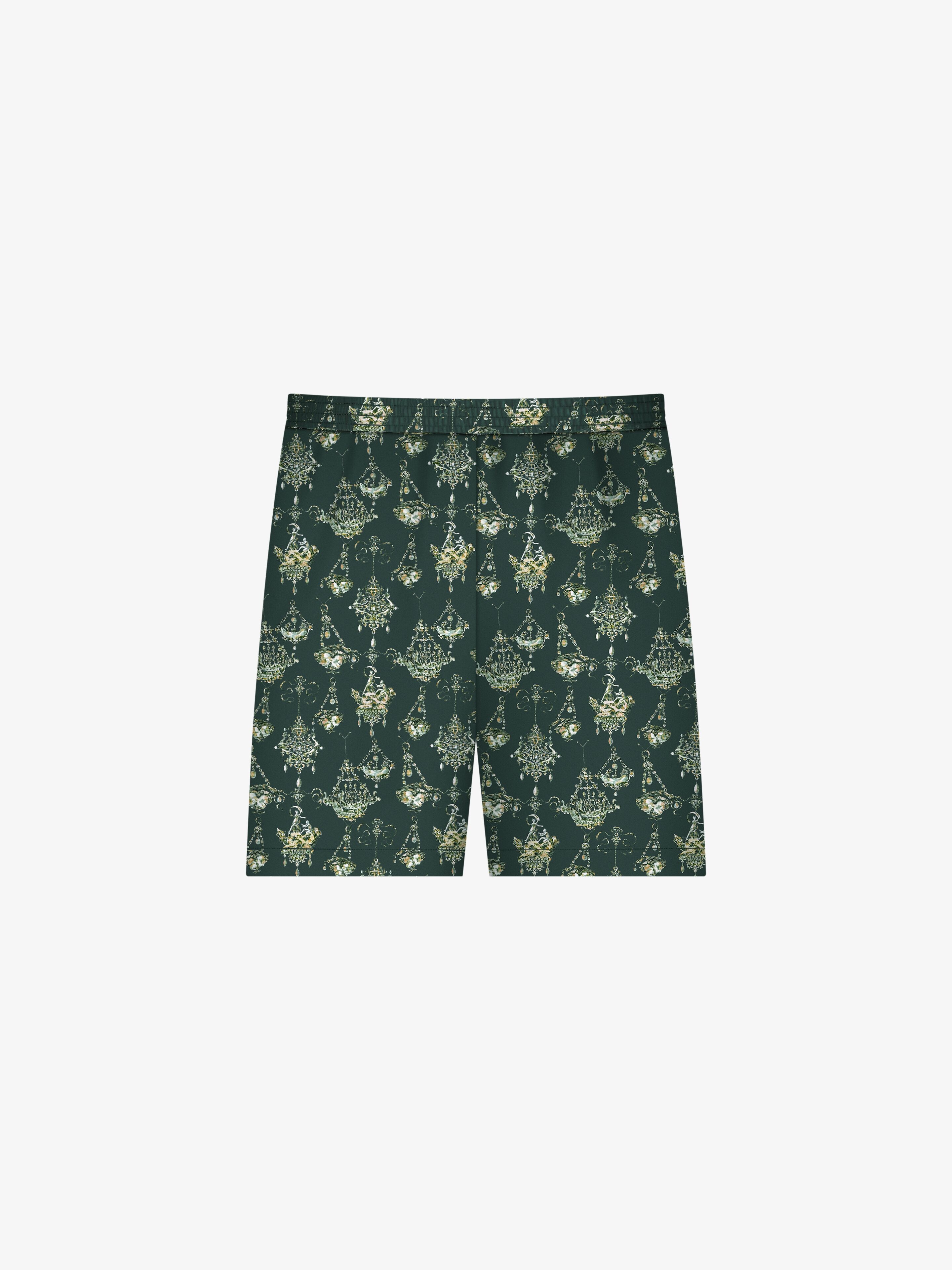 PRINTED CHANDELIER TAILORED SHORTS IN SILK - 1