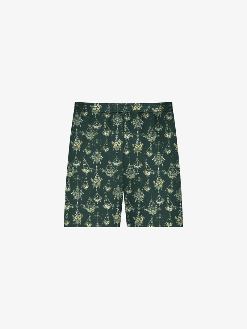 PRINTED CHANDELIER TAILORED SHORTS IN SILK 1