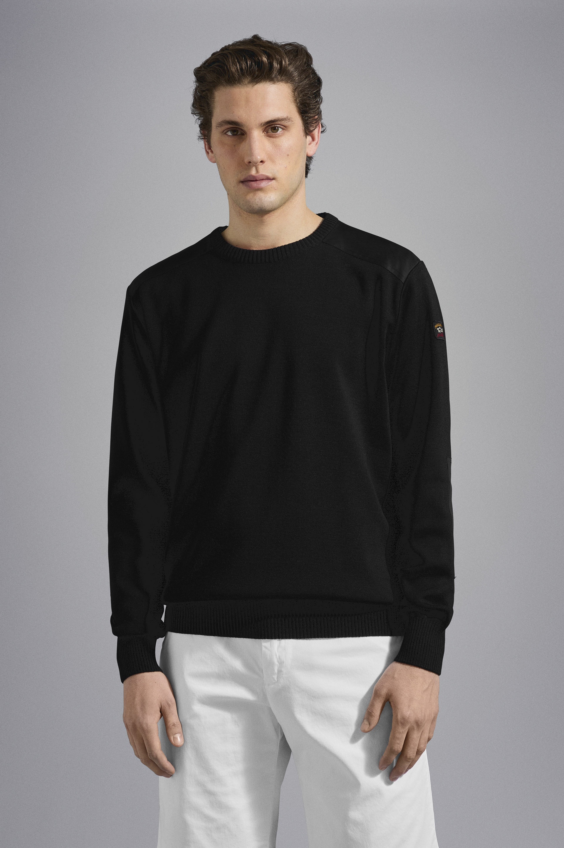 WOOL CREW NECK WITH ICONIC BADGE - 6