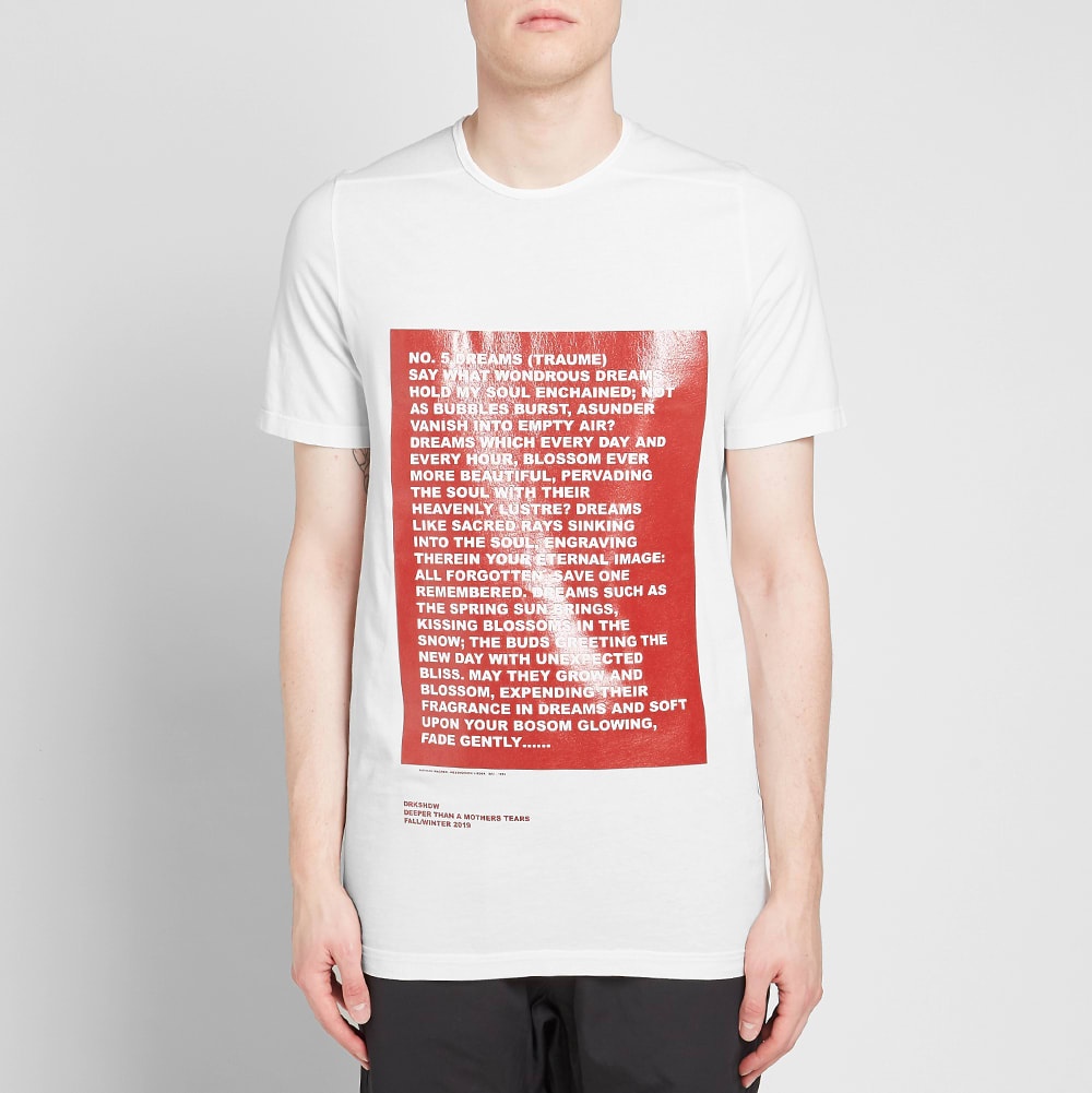 Rick Owens DRKSHDW Poem Print Level Tee - 3