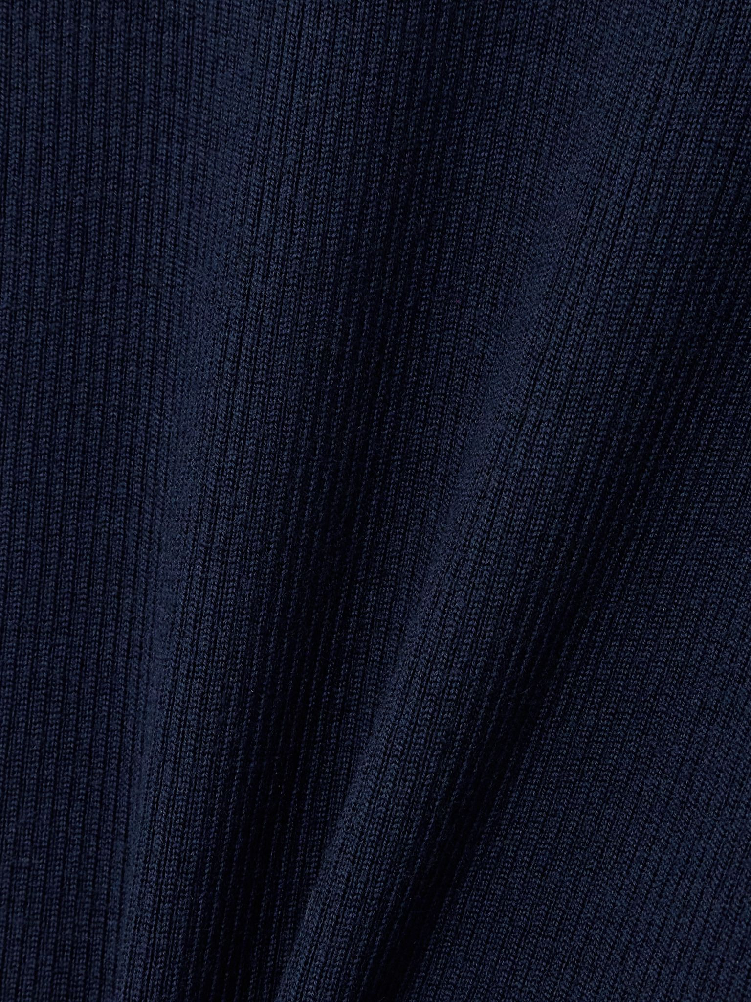 Turtleneck striped ribbed wool sweater Navy - 5