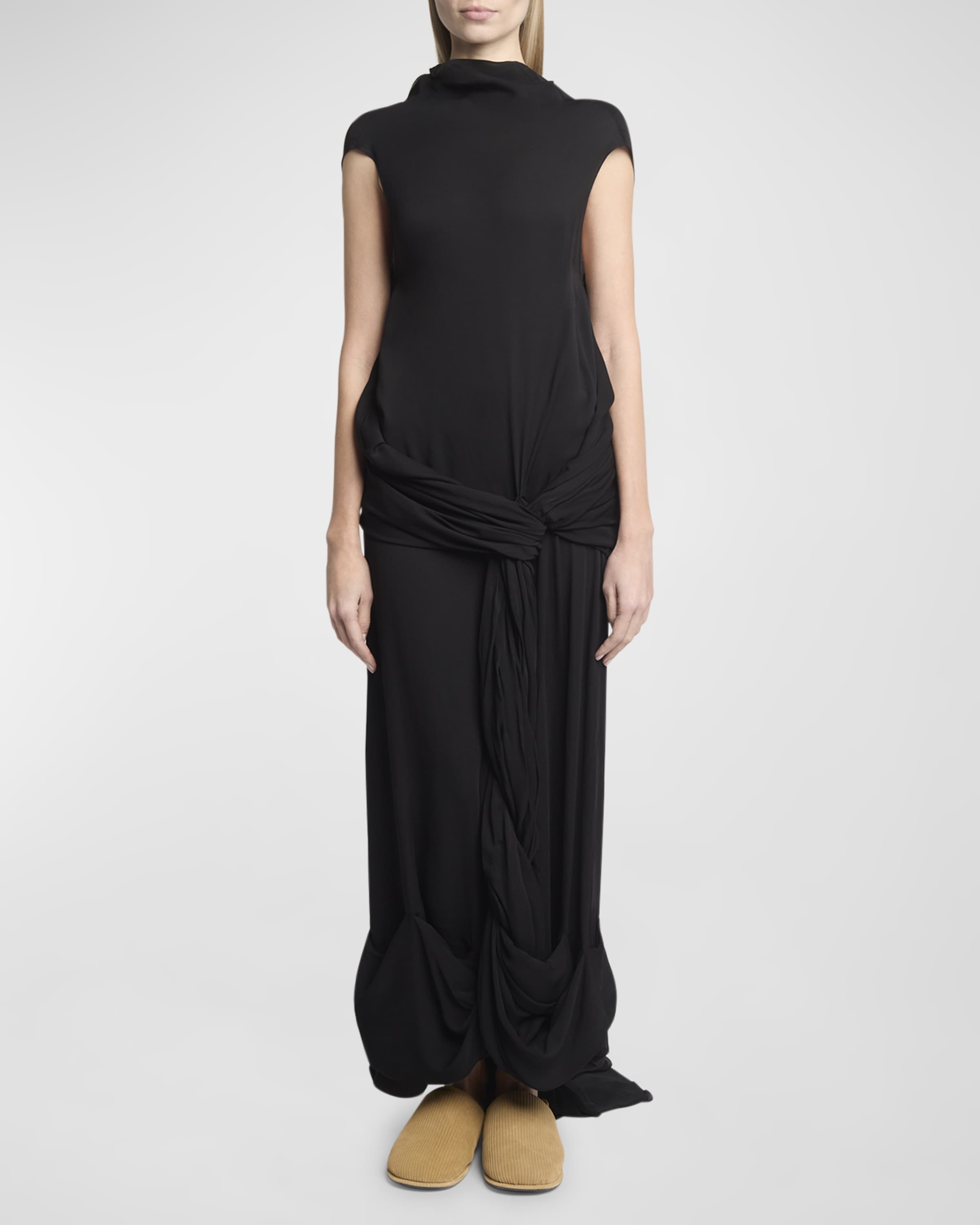 Twisted Drape Sleeveless Backless Maxi Dress - 2