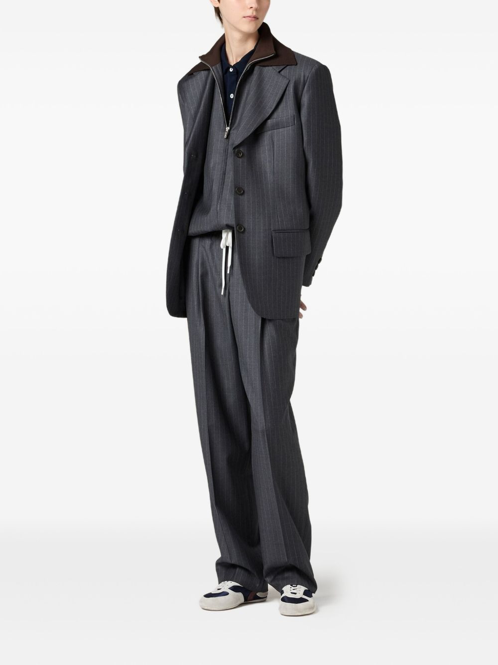 pinstripe lapel jacket - 2