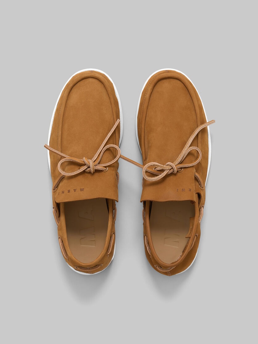 BROWN NUBUCK BOAT LOAFER - 4