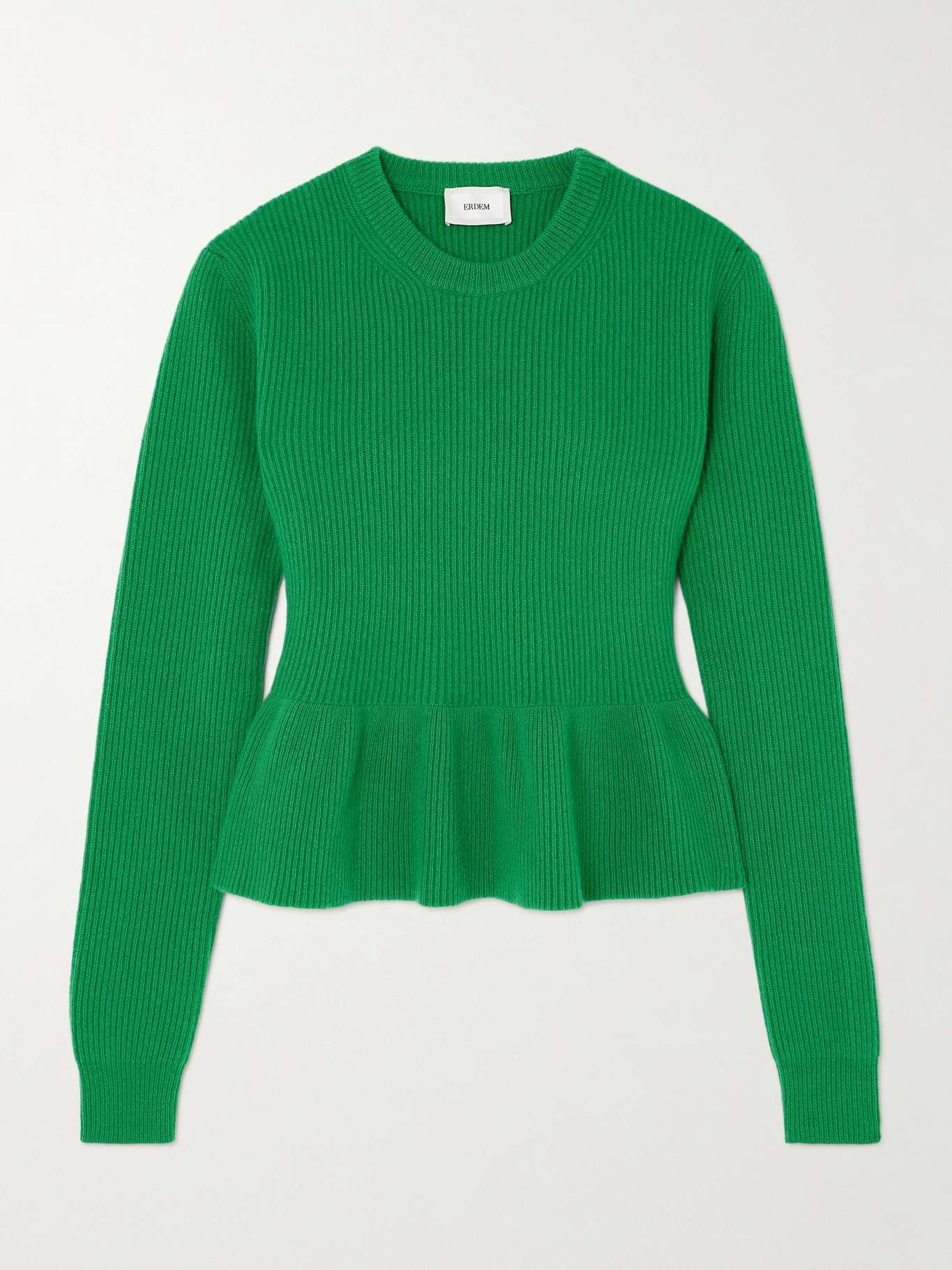 Ribbed wool peplum sweater - 1
