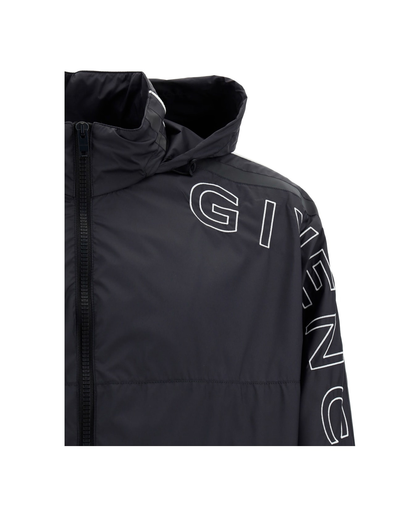 Black Nylon Sports Jacket With Logo - 3