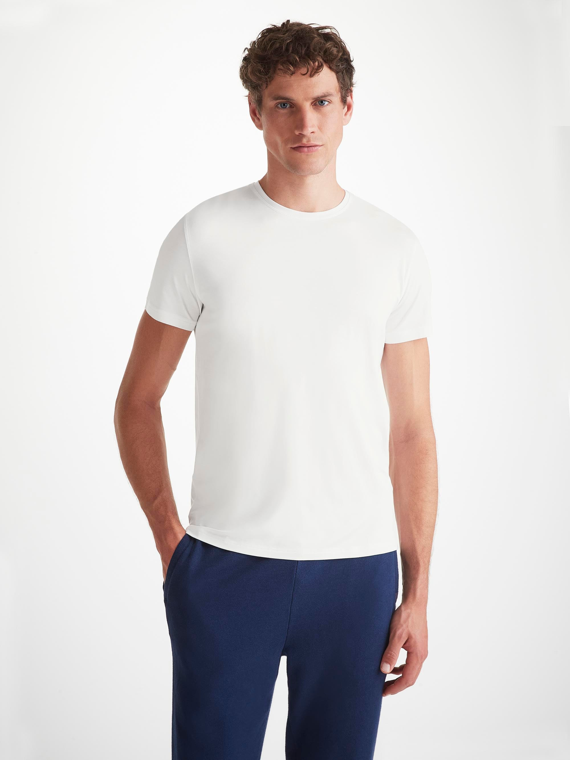 Men's T-Shirt Basel Micro Modal Stretch White - 7