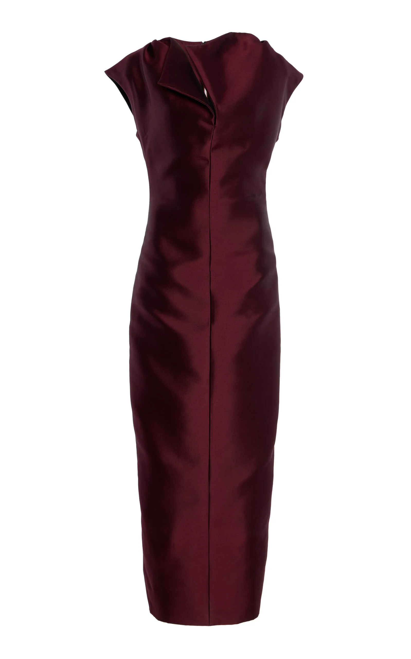 Peel Silk-Wool Sheath Maxi Dress burgundy - 1