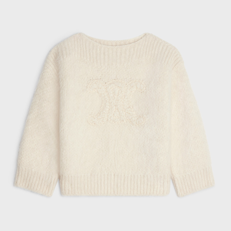 Boat neck triomphe sweater in alpaca wool 1