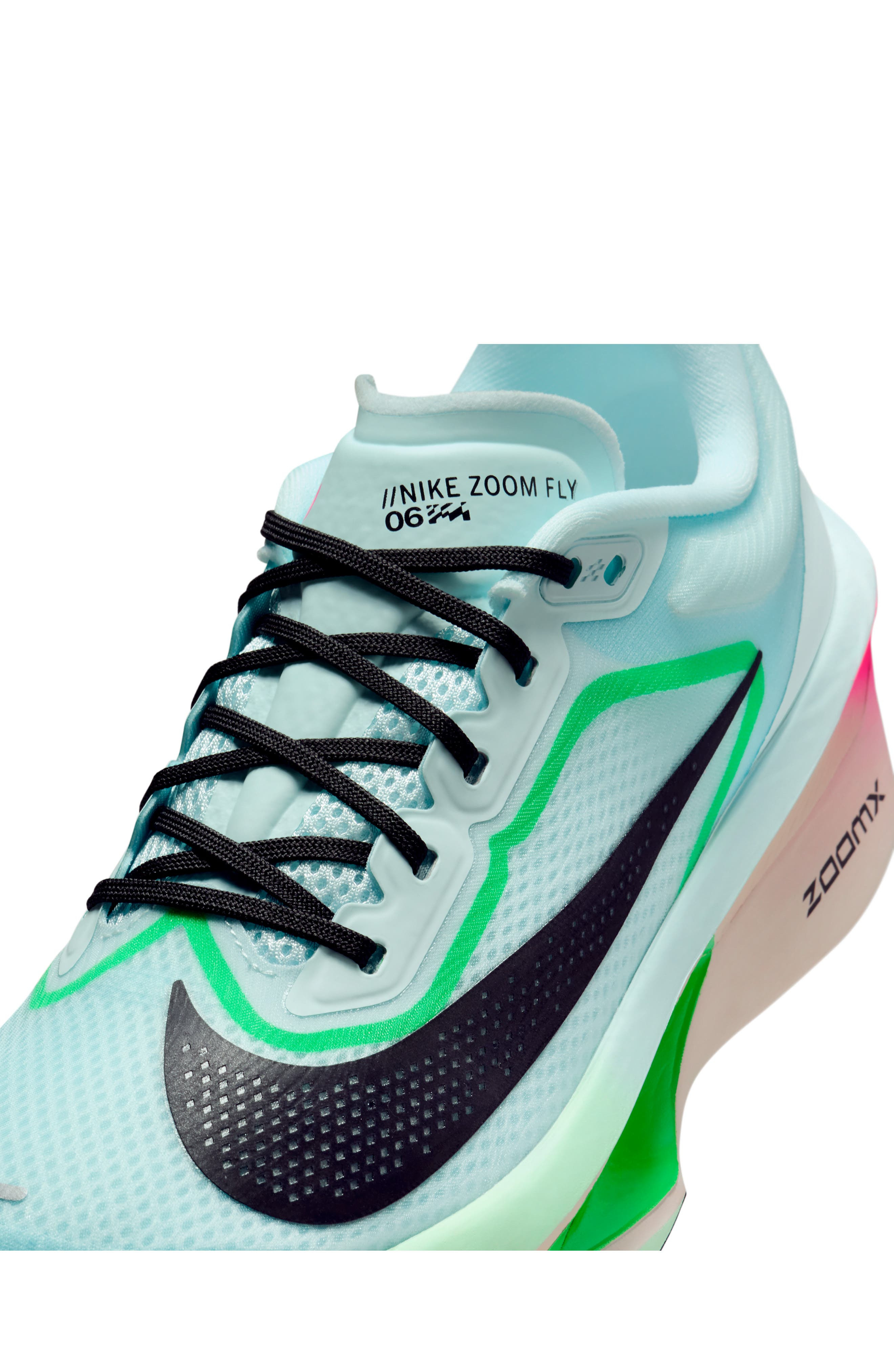 Nike Zoom Fly 6 Running Shoe in Glacier/Pink/Green/Black at Nordstrom - 8