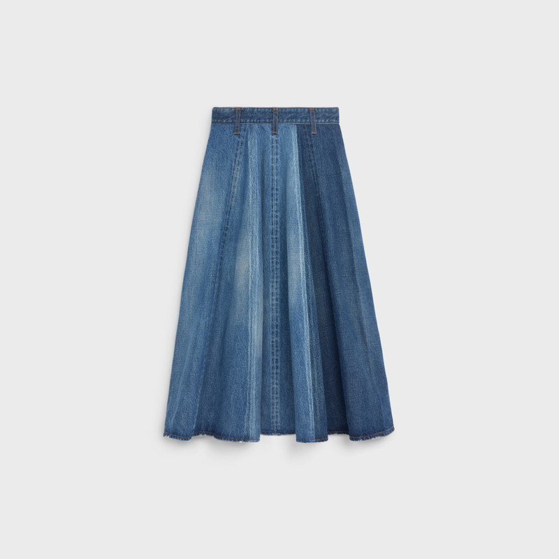 CELINE LONG SKIRT IN UNION MULTI WASH DENIM outlook