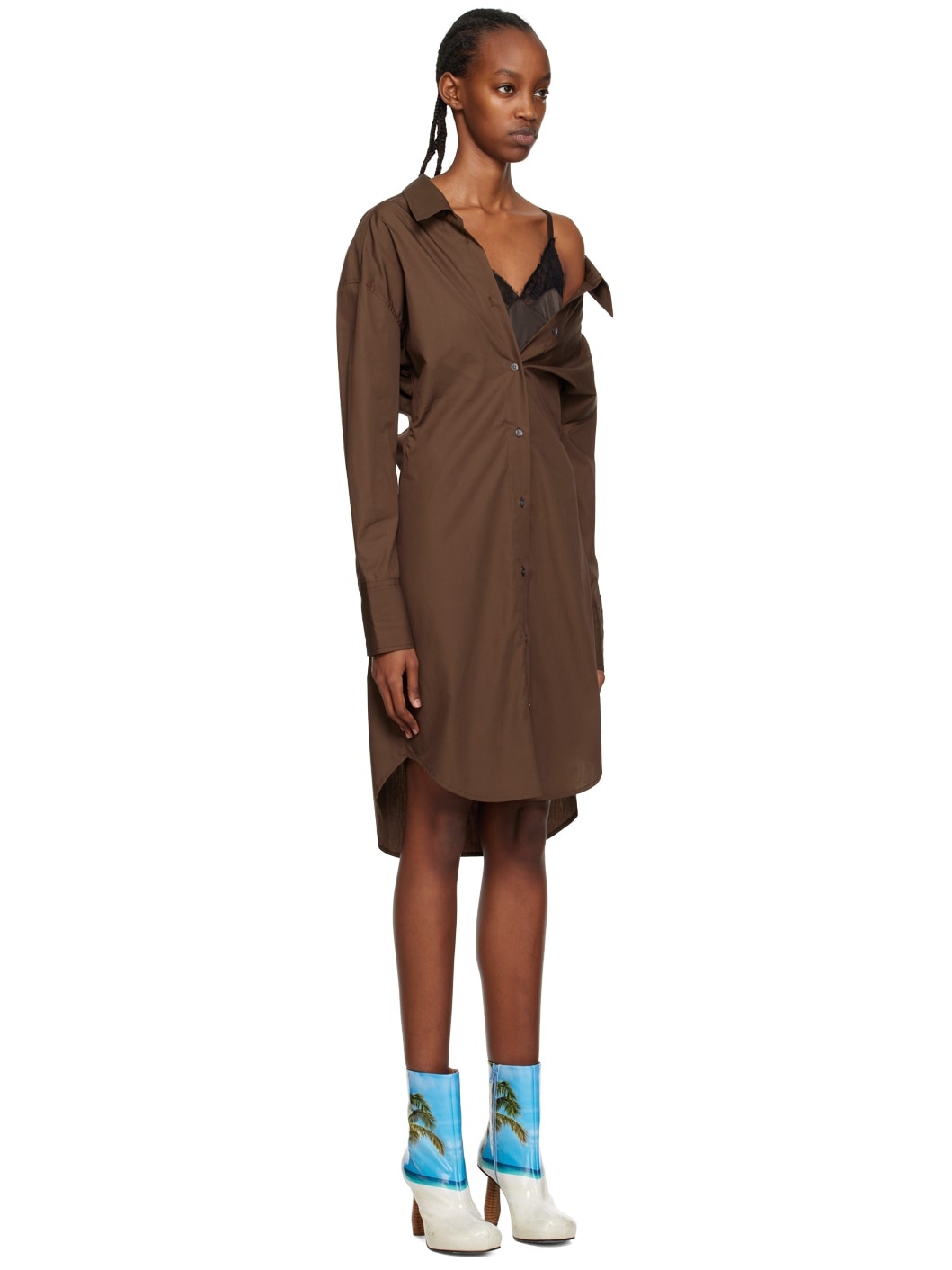 JW Anderson SSENSE Work Capsule Brown Midi Dress REVERSIBLE