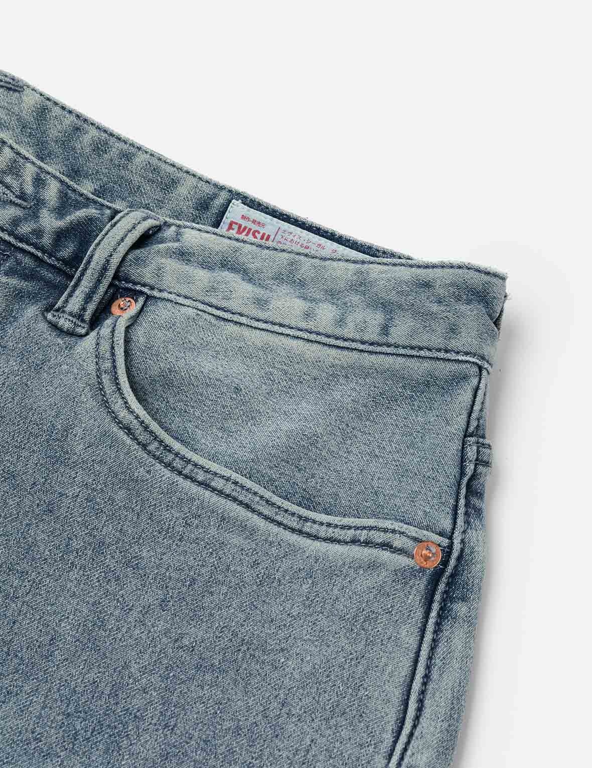 Artistic Brush Daicock Print Cropped Jeans #2027 - 9