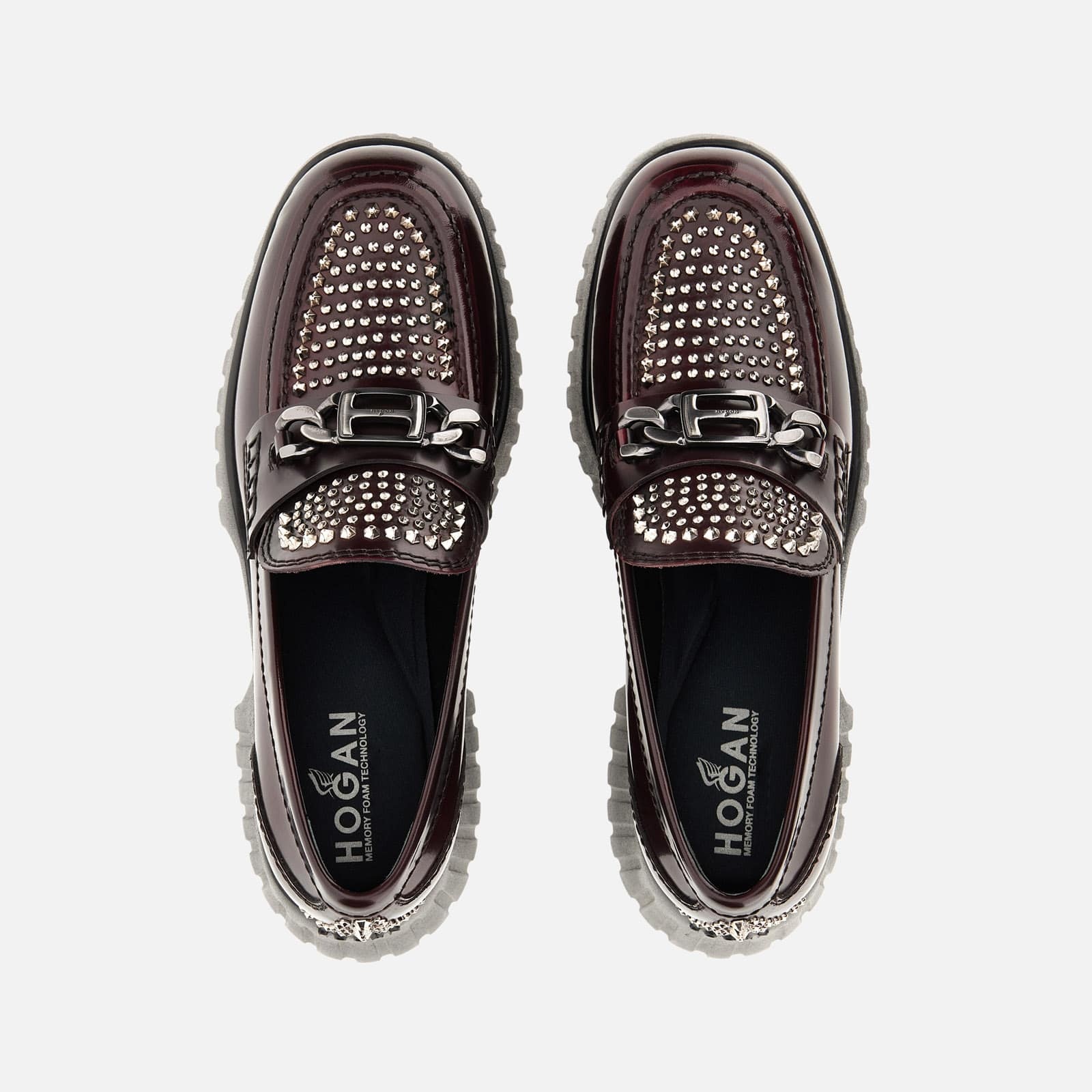 Loafers Hogan H-Stripes Burgundy - 4