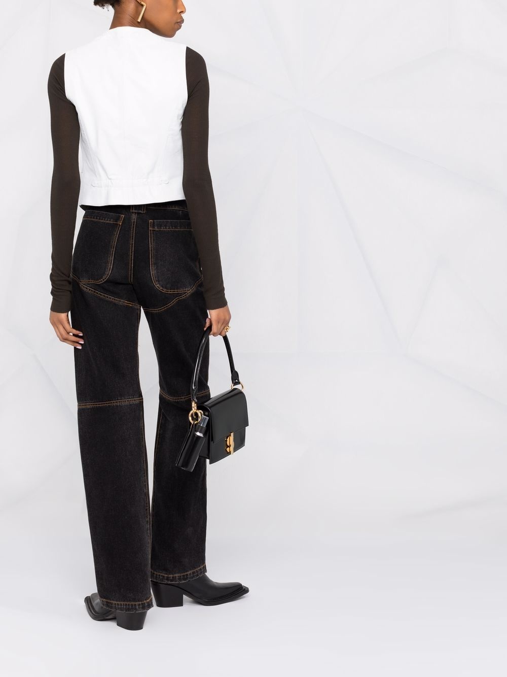 button-down sleeveless vest - 6