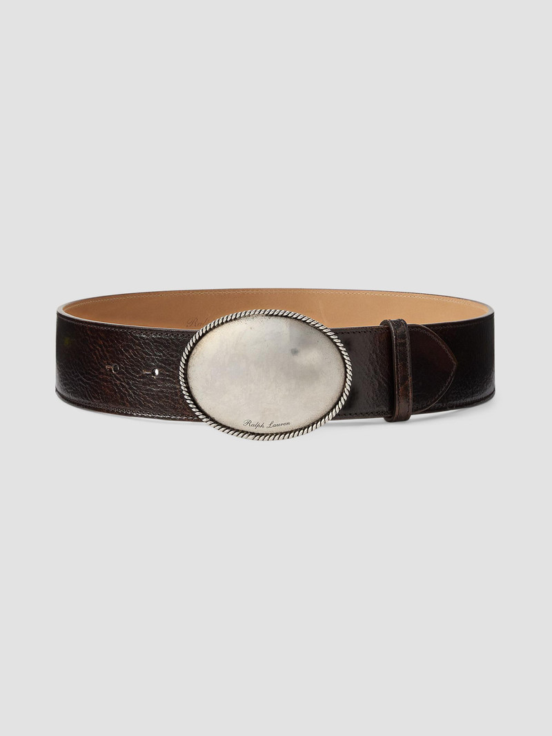 Women's Pin-Buckle Leather Belt - Vintage Brown 1