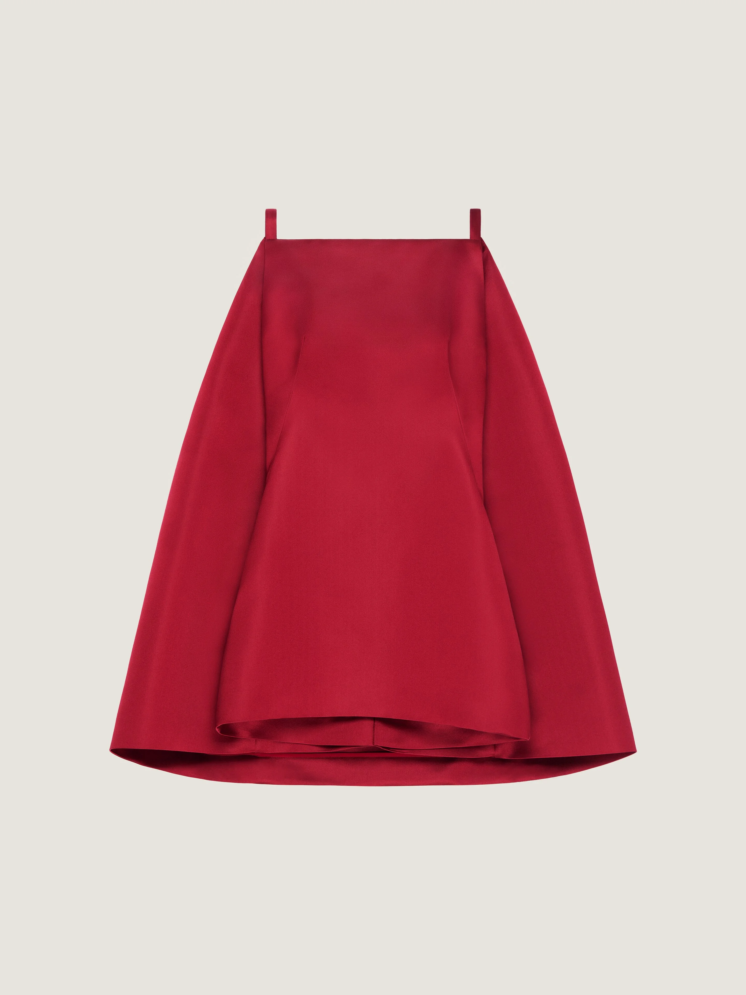 SLICED MINI DRESS IN SATIN WITH CAPE - 1