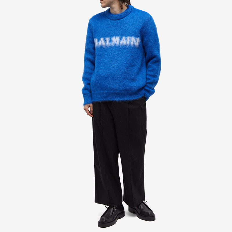 Balmain Balmain Retro Logo Mohair Knit Crew outlook