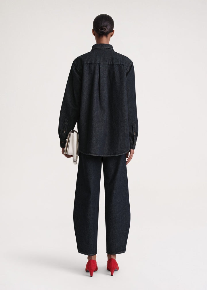 Signature denim shirt dark indigo - 4