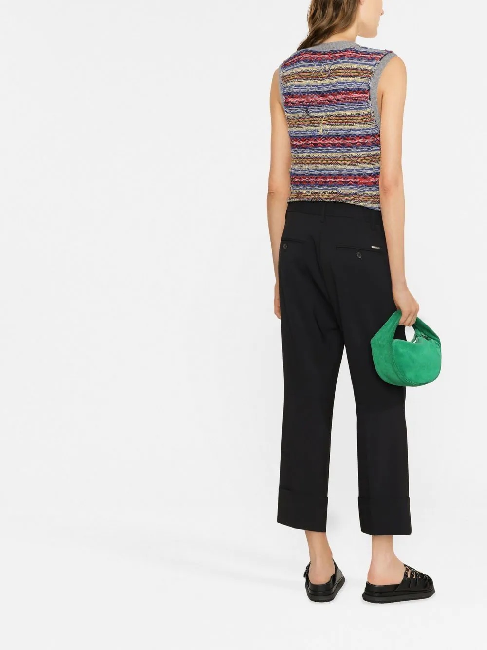 cropped flare trousers - 4