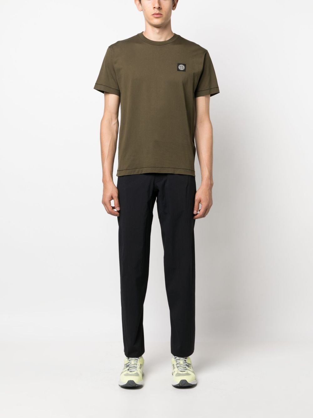 Compass-patch cotton T-shirt - 2