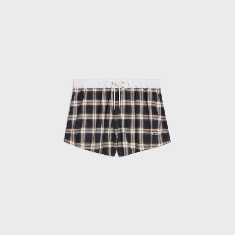 celine mini shorts in checked panama 1