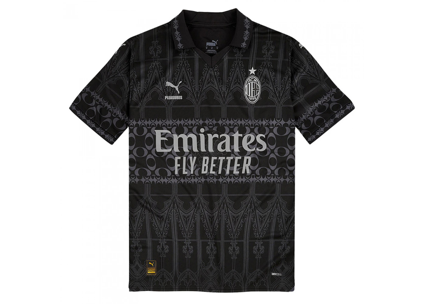 Puma x Pleasures AC Milan 2023/24 Dark Version Jersey (Imported Version) Black - 1