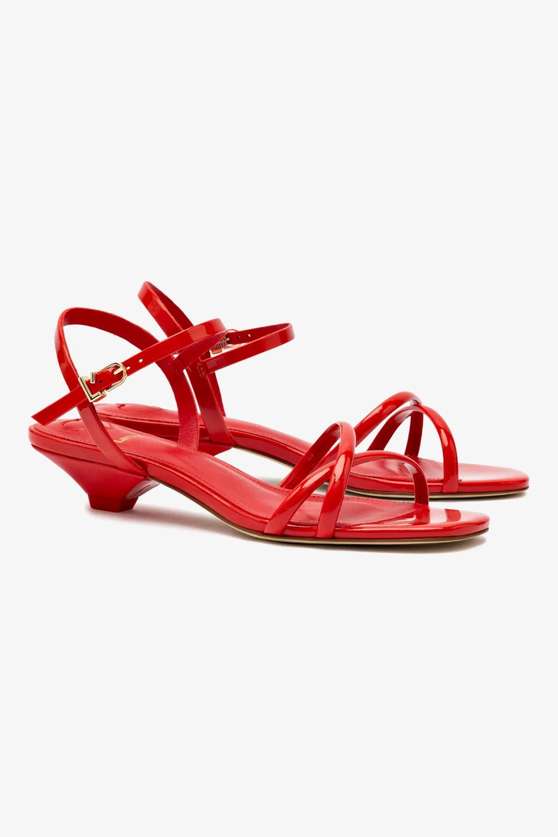 Charlotte Sandal In Scarlet Patent Leather 3