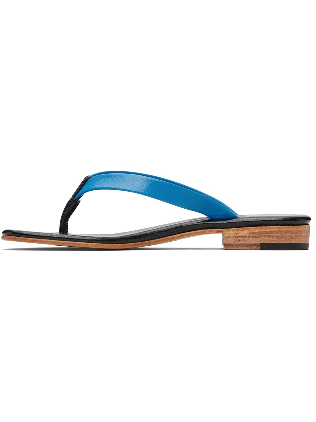 Blue & Black Leather Flip-Flops - 3