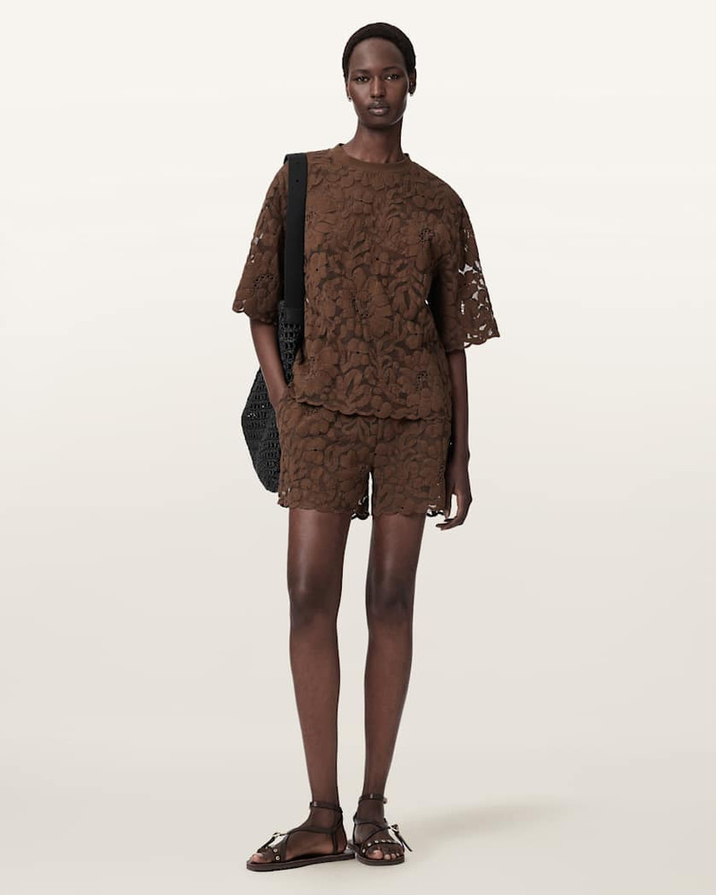 ALLSAINTS AMELIE OVERSIZED SHORT SLEEVE LACE T-SHIRT outlook