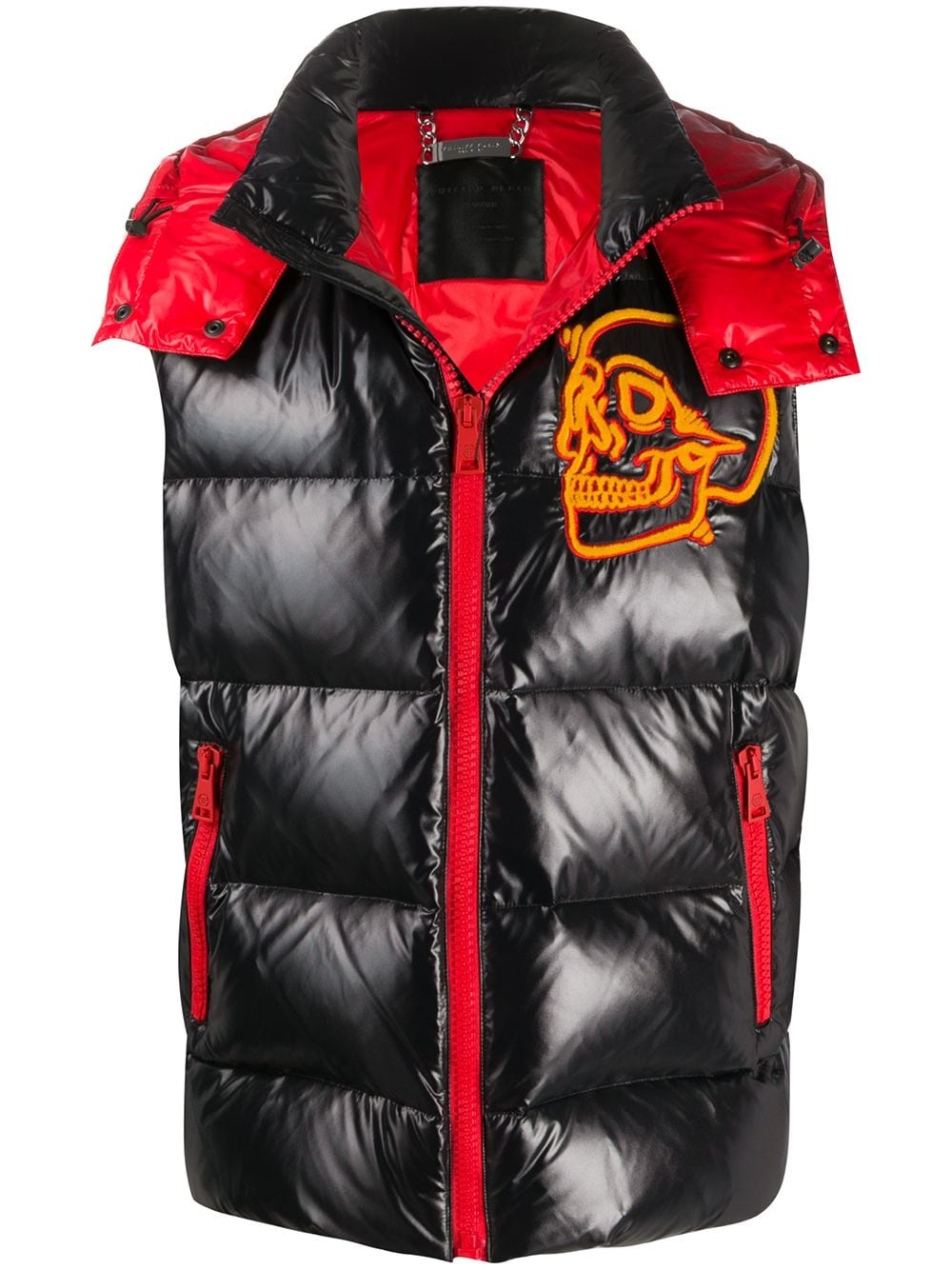 Outline Skull down vest - 1