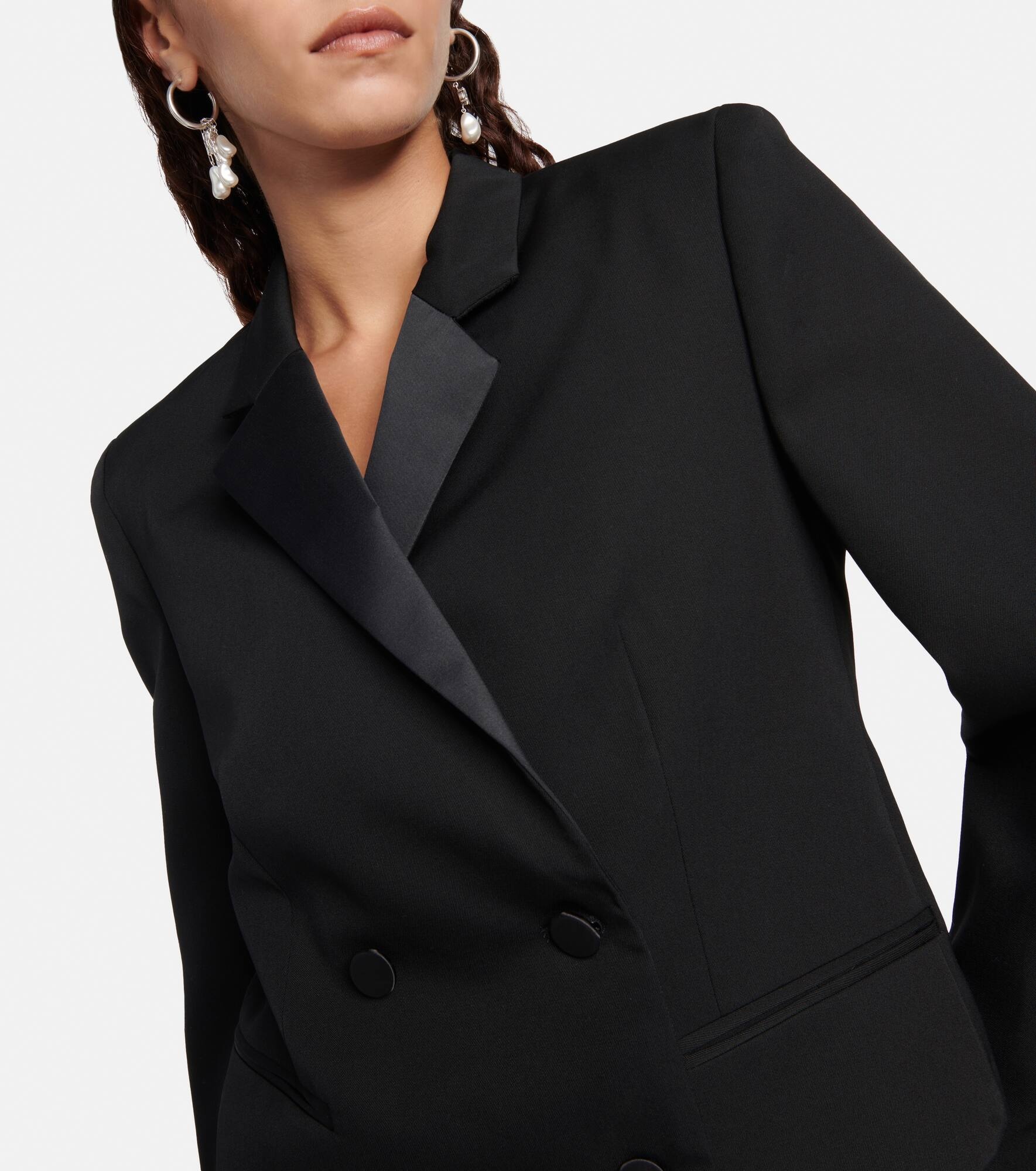 Hastagd cropped wool tuxedo jacket - 4