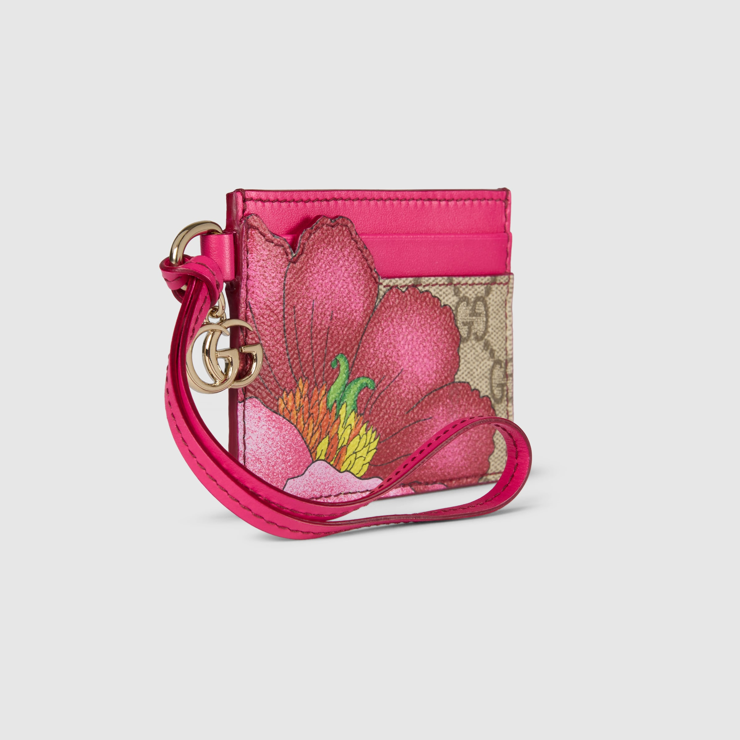 Floral card case with Double G - 3
