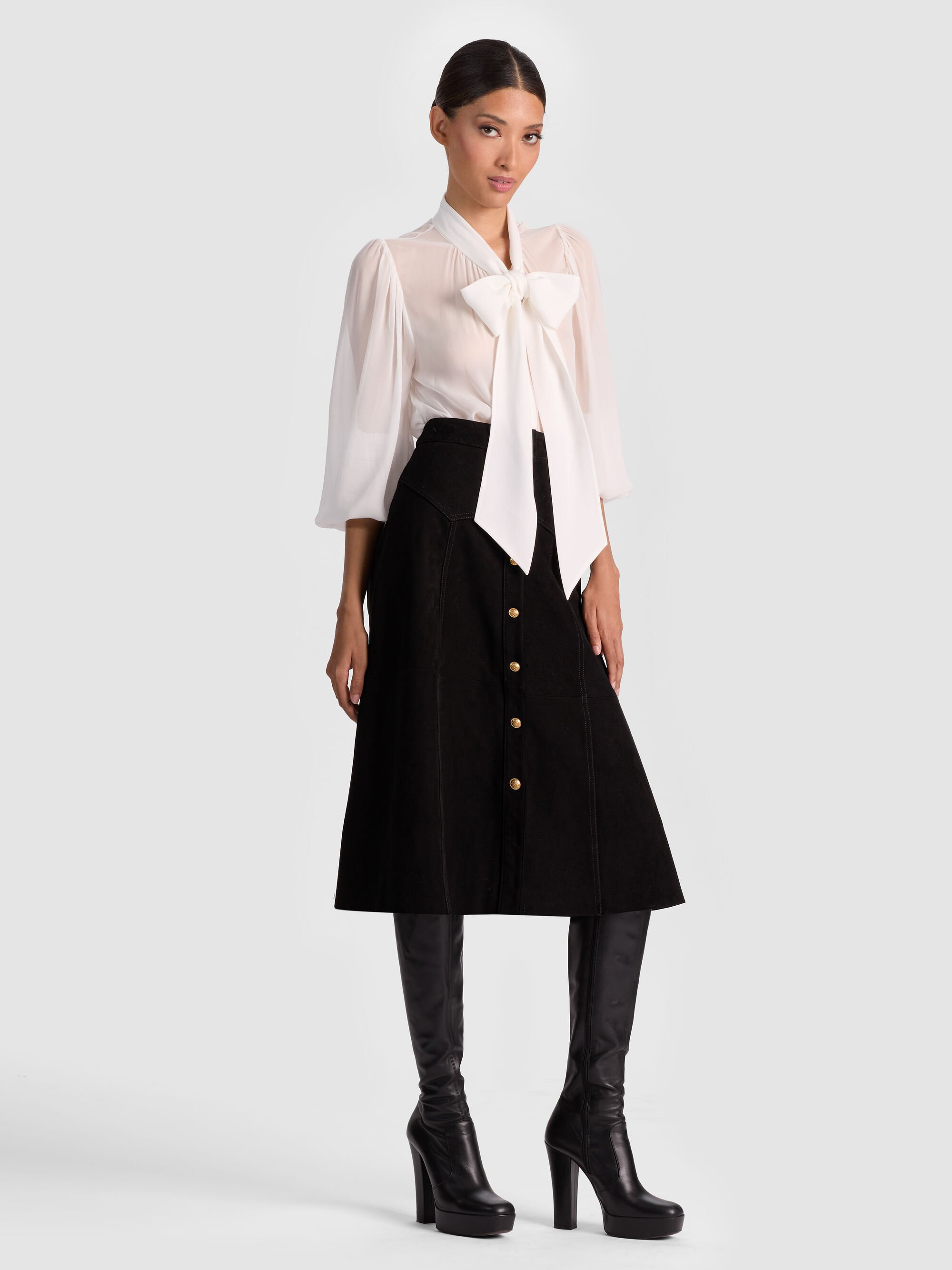 CALICA SUEDE MIDI SKIRT - 6