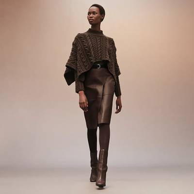 Hermès Leather skirt with wraparound effect outlook