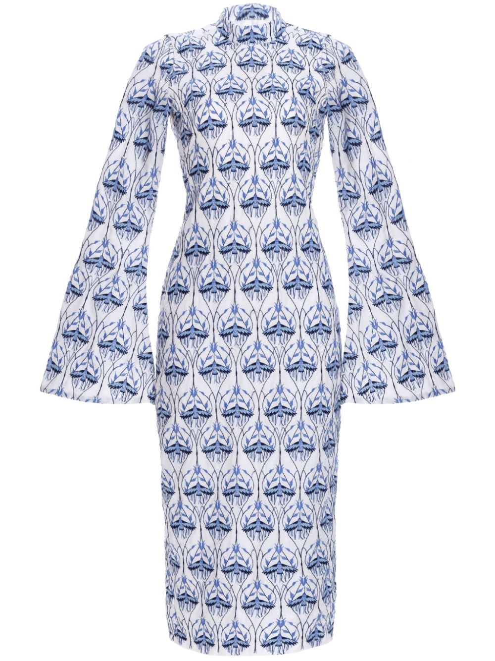 Marie Linen embroidered midi dress - 1