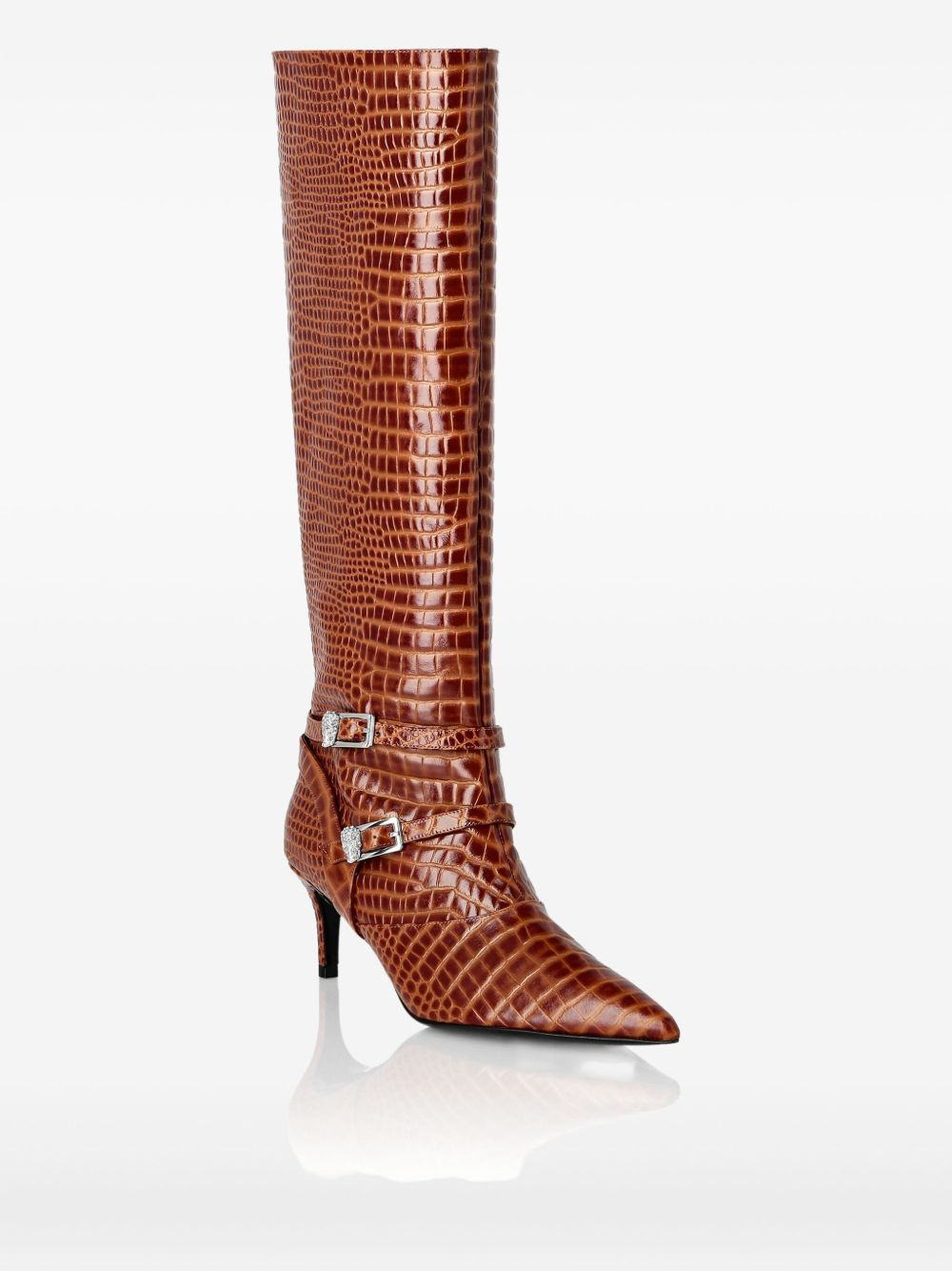 55mm crocodile-embossed boots - 4
