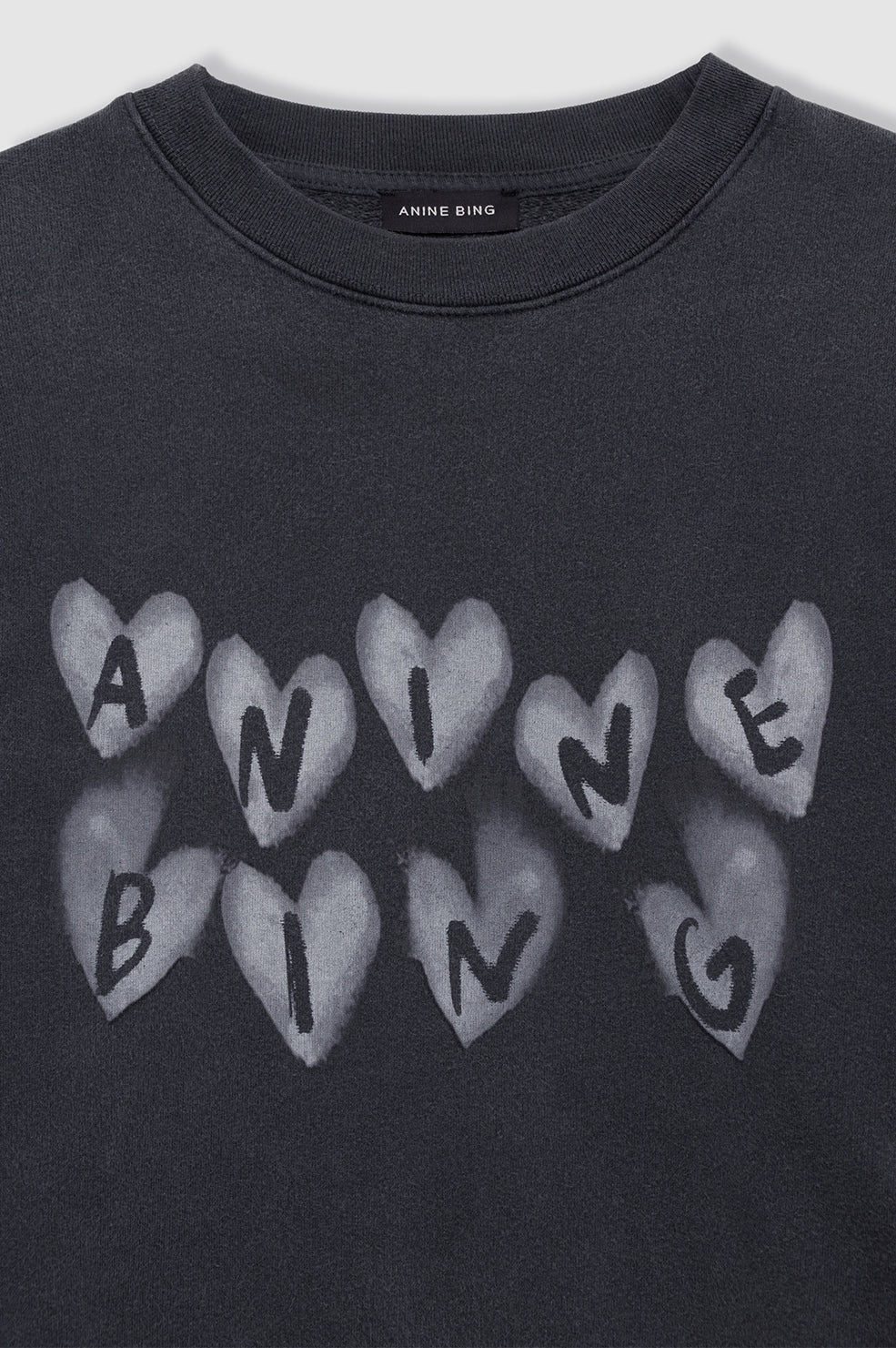 Spencer Sweatshirt Hearts - Washed Black - 4